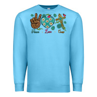 Ocean Blue Peace Love Cross Premium Sweatshirt - BundleAndBundleShop