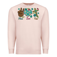 Pale Pink Peace Love Cross Premium Sweatshirt - BundleAndBundleShop