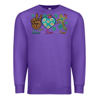 Purple Peace Love Cross Premium Sweatshirt - BundleAndBundleShop