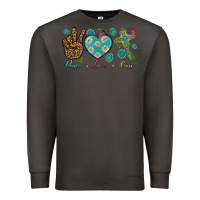 Smoke Peace Love Cross Premium Sweatshirt - BundleAndBundleShop