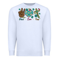 White Peace Love Cross Premium Sweatshirt - BundleAndBundleShop