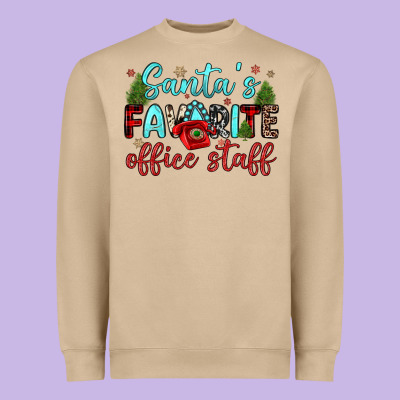 Santa S Favorite Office Staff Heavyweight Sweatshirt Designed By Jahusdesignshop