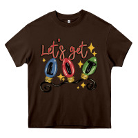 Chocolate Brown let's get lit Heavy Core Tee - MaliasSmallBusiness