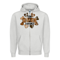 Dove Grey i am black history Zipper Hoodie - MaliasSmallBusiness