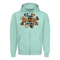 Seafoam i am black history Zipper Hoodie - MaliasSmallBusiness