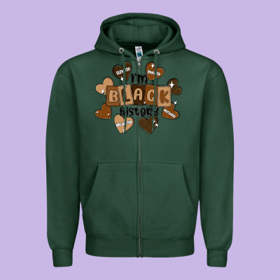 I Am Black History Zipper Hoodie Designed By Maliassmallbusiness