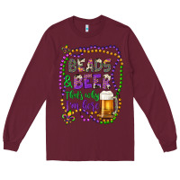 Burgundy beads & beer that's why i'm here Long Sleeve Tee - Artiststas
