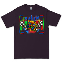 Plum autism mom checkered flag Premium Tee - Zillion Design Studio