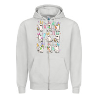 Dove Grey bunny ghost Zipper Hoodie - MaliasSmallBusiness