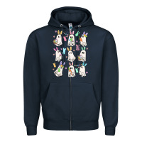 Navy bunny ghost Zipper Hoodie - MaliasSmallBusiness