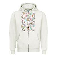 Oatmeal Heather bunny ghost Zipper Hoodie - MaliasSmallBusiness