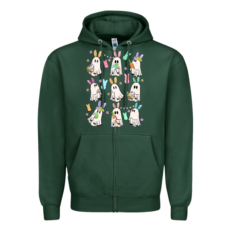 Bunny Ghost Zipper Hoodie by MaliasSmallBusiness | Teevron