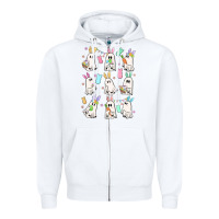 White bunny ghost Zipper Hoodie - MaliasSmallBusiness