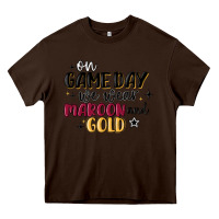 Chocolate Brown on game day we wear maroon and gold Heavy Core Tee - MaliasSmallBusiness