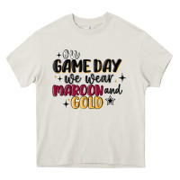 Cream on game day we wear maroon and gold Heavy Core Tee - MaliasSmallBusiness