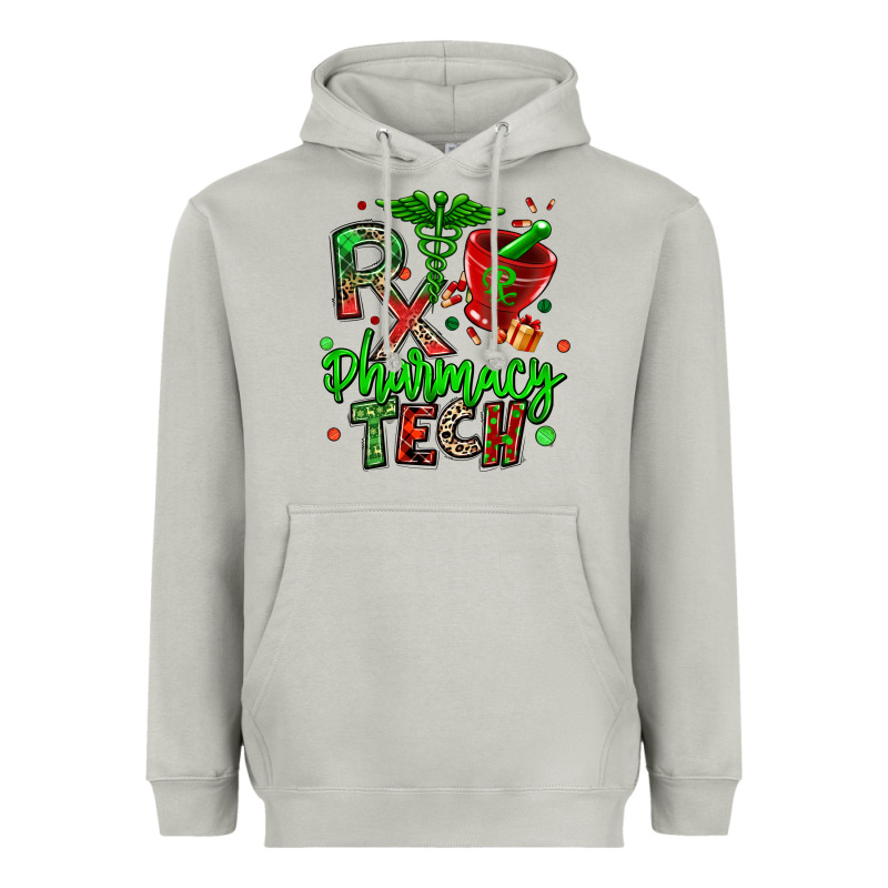 Christmas Rx Pharmacy Tech Heavyweight Hoodie by MaliasSmallBusiness | Teevron