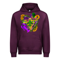 Mauve Wine Mardi Gras heart Urban Hoodie - HowdyJamesFarm