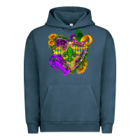 Pigment Midnight Navy Mardi Gras heart Urban Hoodie - HowdyJamesFarm