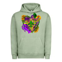 Pigment Oil Green Mardi Gras heart Urban Hoodie - HowdyJamesFarm