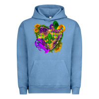 Pigment Pebble Blue Mardi Gras heart Urban Hoodie - HowdyJamesFarm