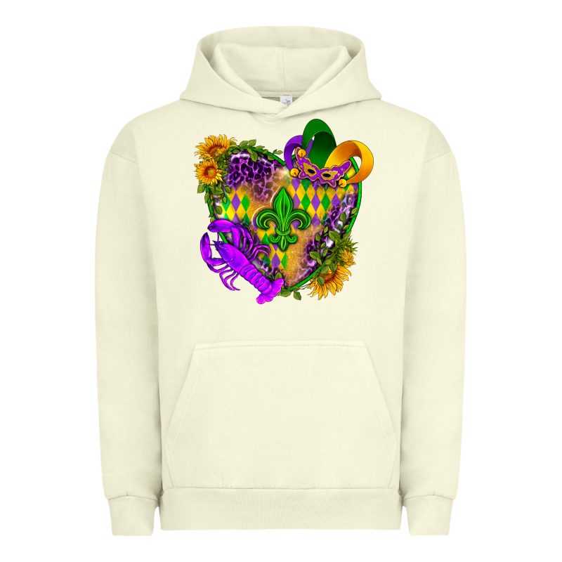Mardi Gras Heart Urban Hoodie by HowdyJamesFarm | Teevron