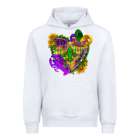 White Mardi Gras heart Urban Hoodie - HowdyJamesFarm