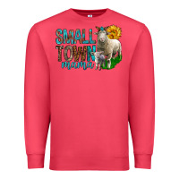 Cardinal Small Town Mama With Sheeps Premium Sweatshirt - BundleAndBundleShop