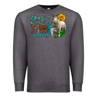 Charcoal Heather Small Town Mama With Sheeps Premium Sweatshirt - BundleAndBundleShop