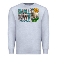 Heather Grey Small Town Mama With Sheeps Premium Sweatshirt - BundleAndBundleShop