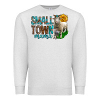 Oatmeal Heather Small Town Mama With Sheeps Premium Sweatshirt - BundleAndBundleShop