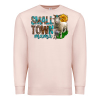 Pale Pink Small Town Mama With Sheeps Premium Sweatshirt - BundleAndBundleShop