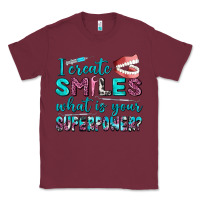 Burgundy i create smile what is your superpower Classic Tee - AdoDesignShop