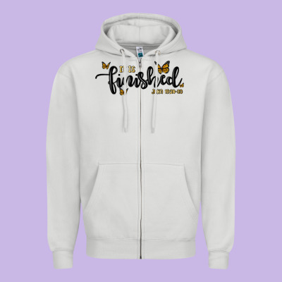 It Is Finished Zipper Hoodie Designed By Maliassmallbusiness