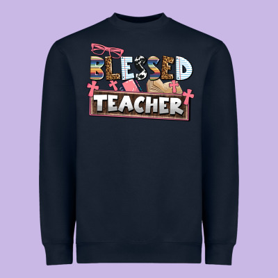Blessed Teacher Heavyweight Sweatshirt Designed By Adodesignshop