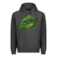 Charcoal Heather Green and Leopard Patterned Irish Day Lips Premium Hoodie - Bettercallsaul