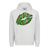 Dove Grey Green and Leopard Patterned Irish Day Lips Premium Hoodie - Bettercallsaul
