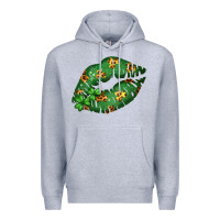 Heather Grey Green and Leopard Patterned Irish Day Lips Premium Hoodie - Bettercallsaul