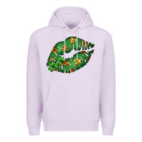 Lilac Green and Leopard Patterned Irish Day Lips Premium Hoodie - Bettercallsaul