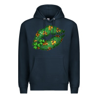 Navy Green and Leopard Patterned Irish Day Lips Premium Hoodie - Bettercallsaul