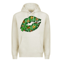 Oatmeal Heather Green and Leopard Patterned Irish Day Lips Premium Hoodie - Bettercallsaul
