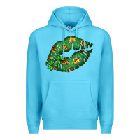 Ocean Blue Green and Leopard Patterned Irish Day Lips Premium Hoodie - Bettercallsaul