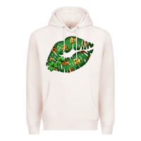 Pale Pink Green and Leopard Patterned Irish Day Lips Premium Hoodie - Bettercallsaul
