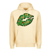 Pina Colada Green and Leopard Patterned Irish Day Lips Premium Hoodie - Bettercallsaul