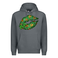 Rock Green and Leopard Patterned Irish Day Lips Premium Hoodie - Bettercallsaul
