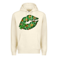 Sandshell Green and Leopard Patterned Irish Day Lips Premium Hoodie - Bettercallsaul