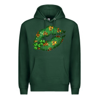 Sports Green Green and Leopard Patterned Irish Day Lips Premium Hoodie - Bettercallsaul