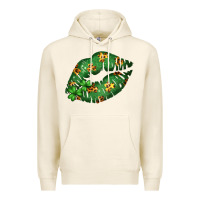 Tofu Green and Leopard Patterned Irish Day Lips Premium Hoodie - Bettercallsaul