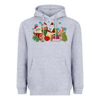 Heather Grey santa coffee Heavyweight Hoodie - MaliasSmallBusiness