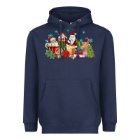 Navy santa coffee Heavyweight Hoodie - MaliasSmallBusiness