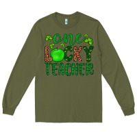 Army Green one lucky teacher Long Sleeve Tee - Artiststas